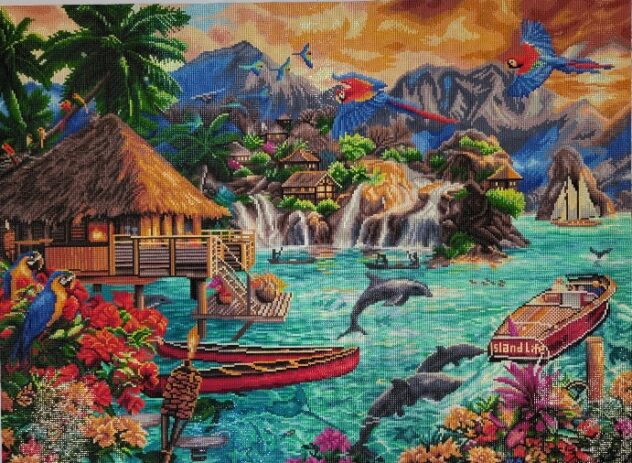 Diamond art painting Island Life (DAC) unboxing and finish and Frosty and Friends (DAC) unboxing