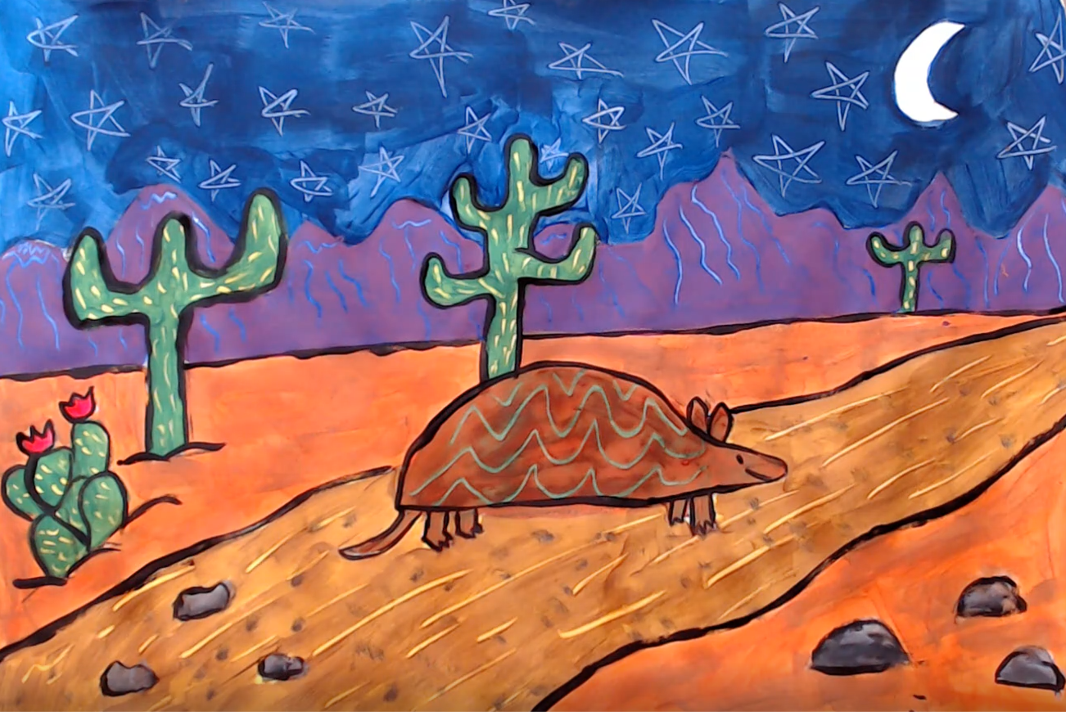 An Armadillo in the desert