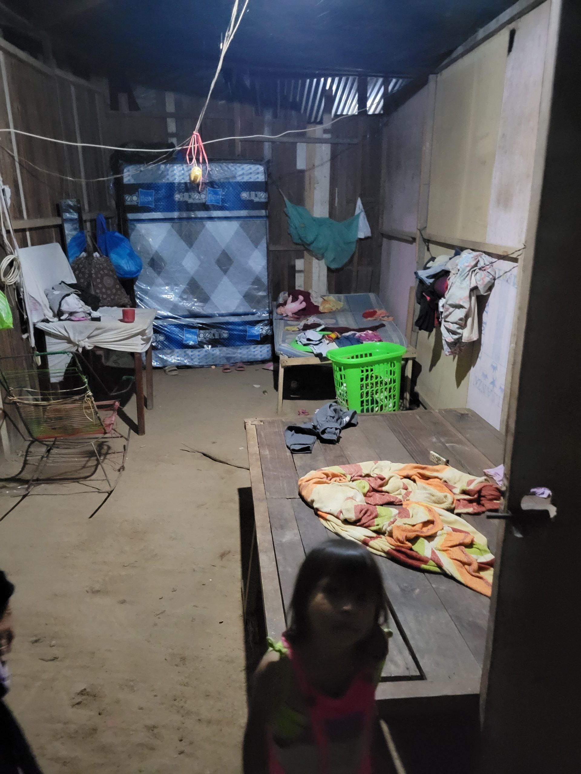 Mattress leaning against a wall in Luis's home.
