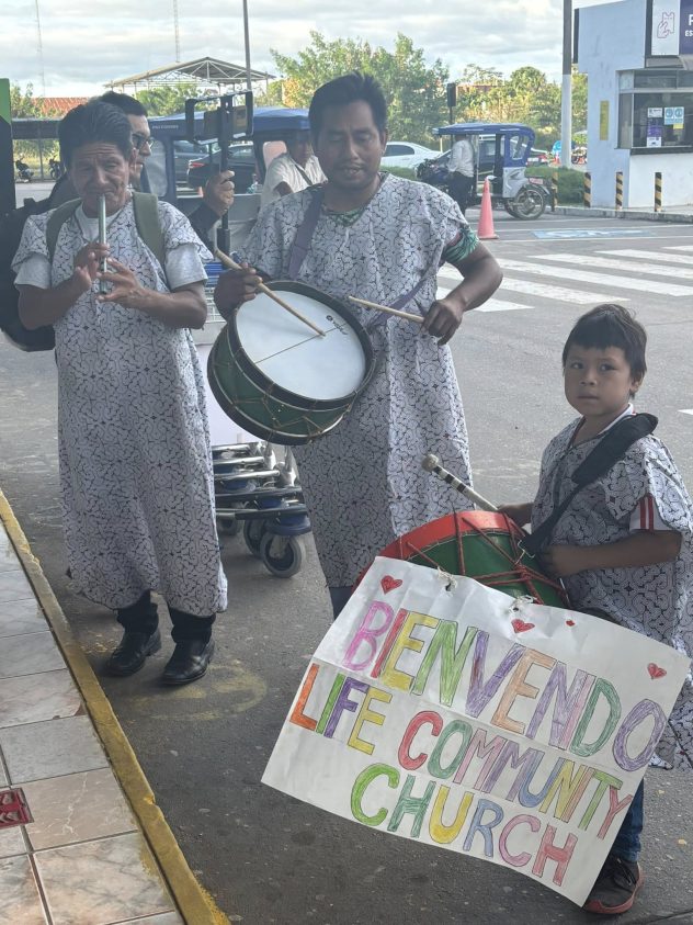 Musicians welcoming Life Community church to Pucallpa