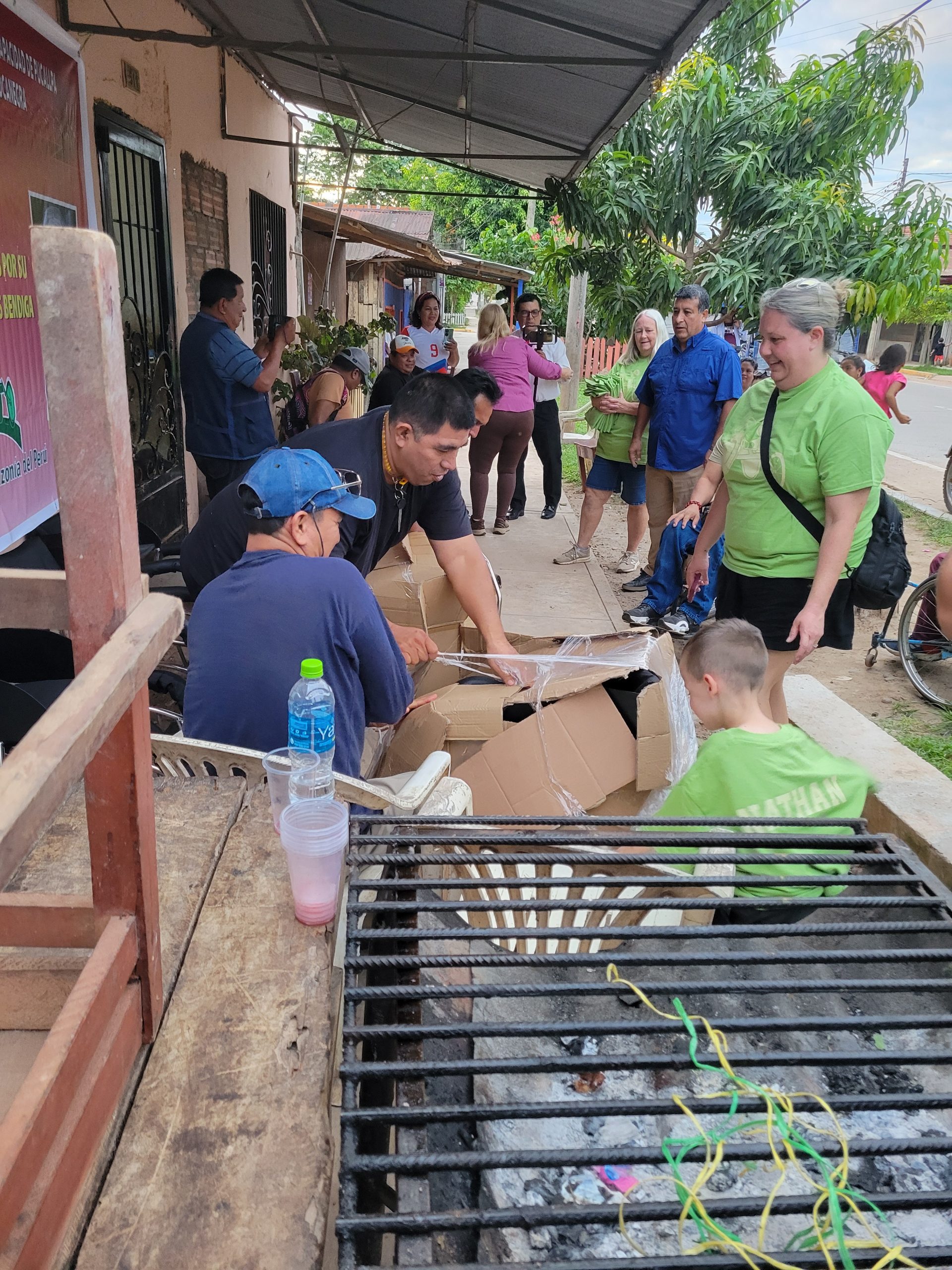 Unboxing new athletic wheel chairs for the basketball team.