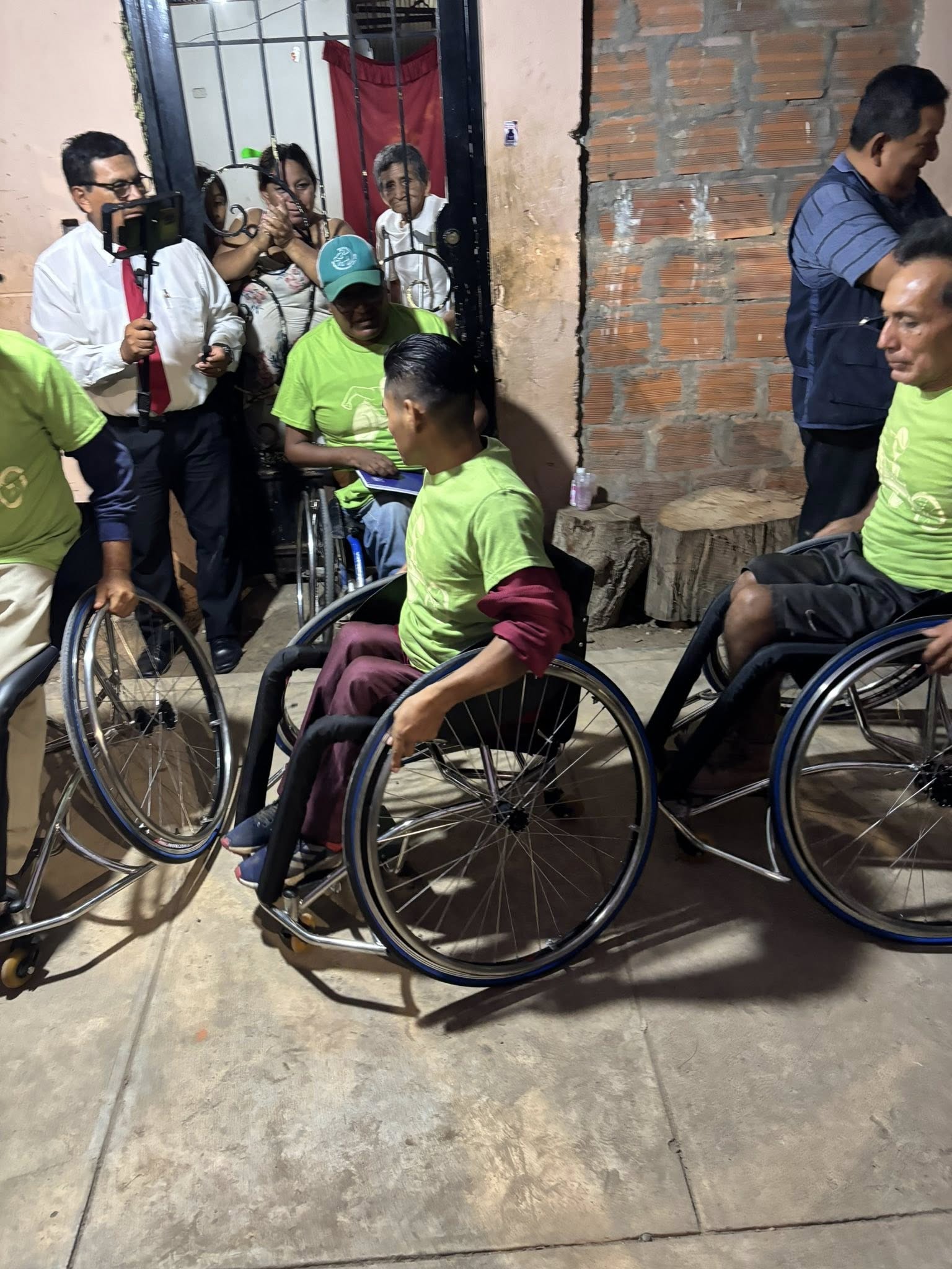 Taking the chairs for a spin.