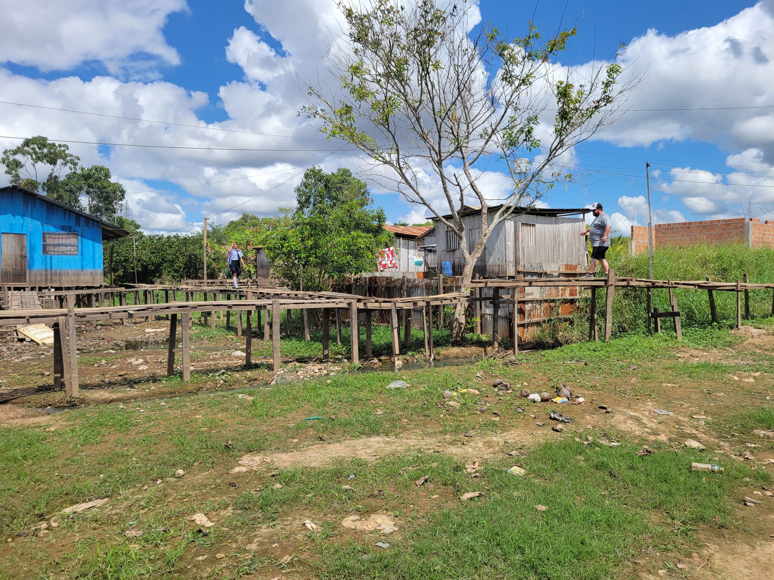 Area where Tracy lives. Shaun vs school girl on pathways.