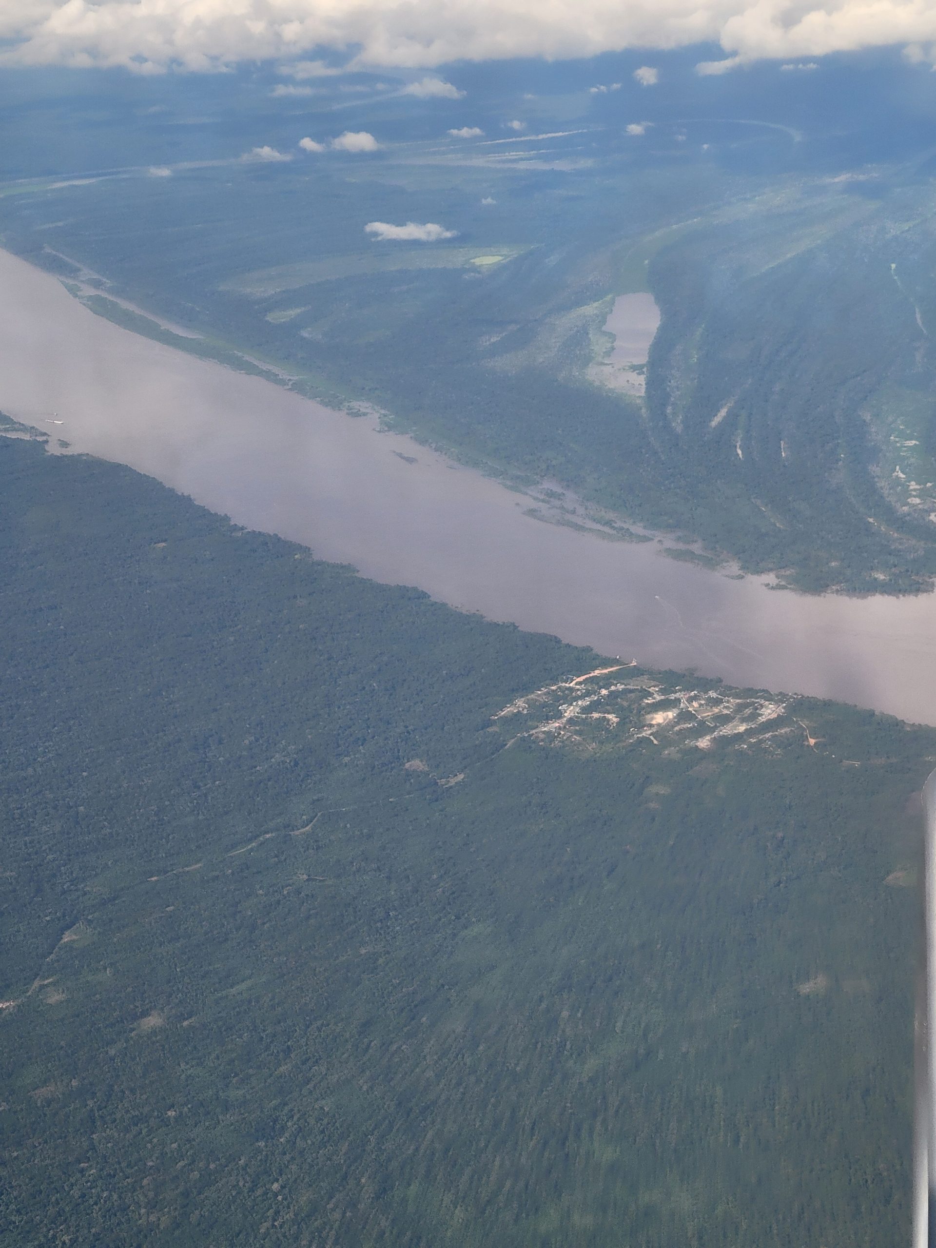 Aerial view of the Amazon River.