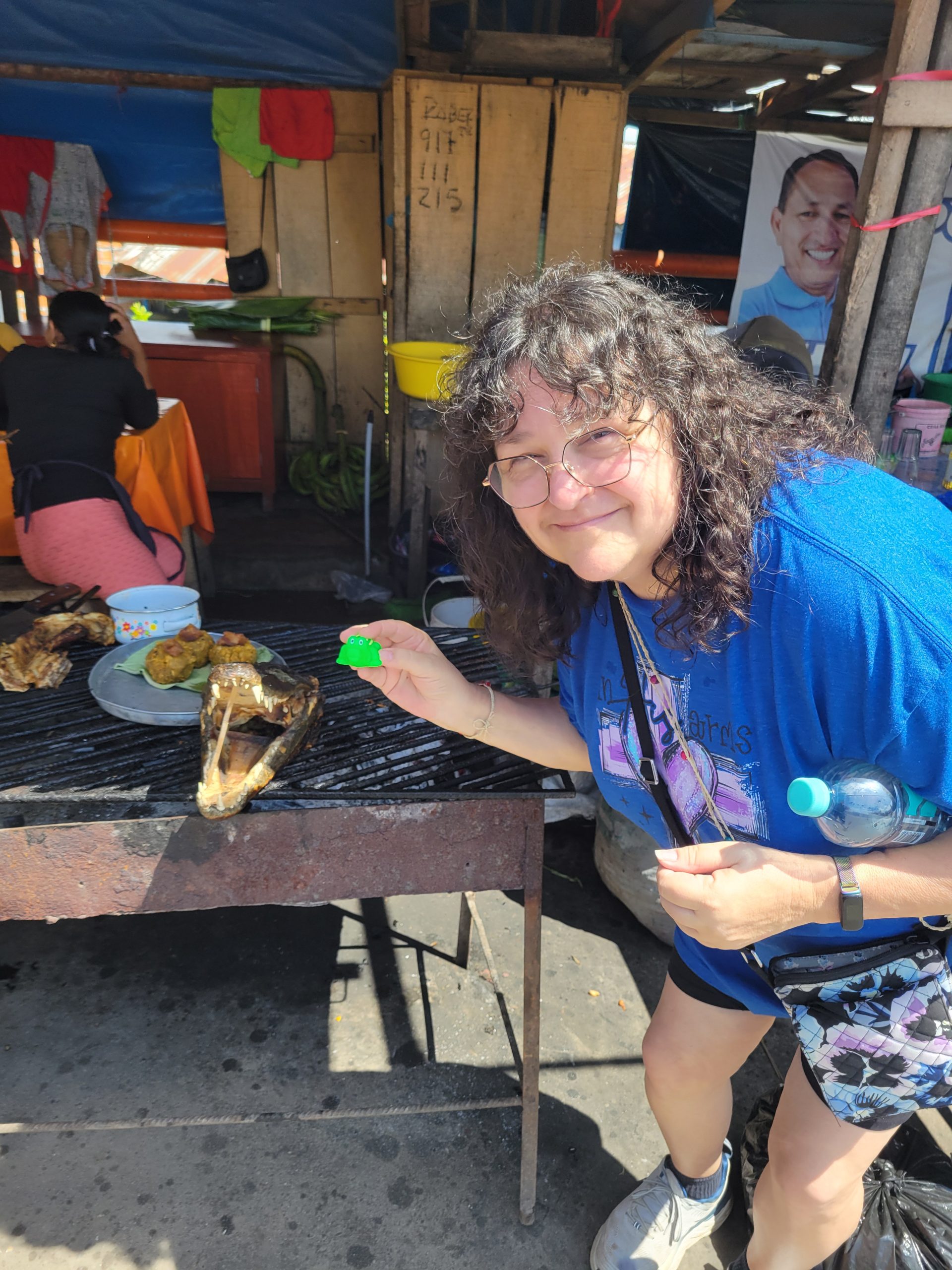 At the market...is that a cooked caiman. Edu-gator, your safe with me.