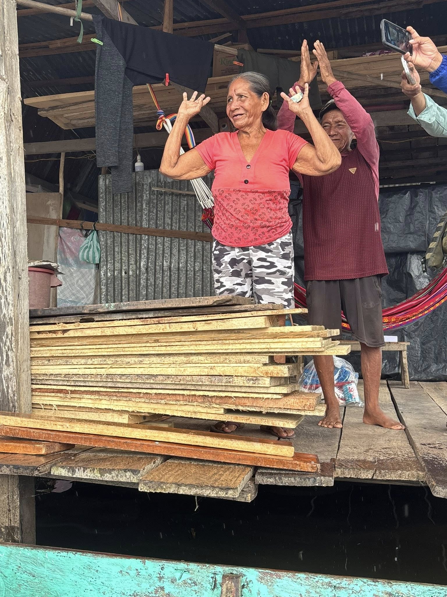 A couple thankful for food and Bible.