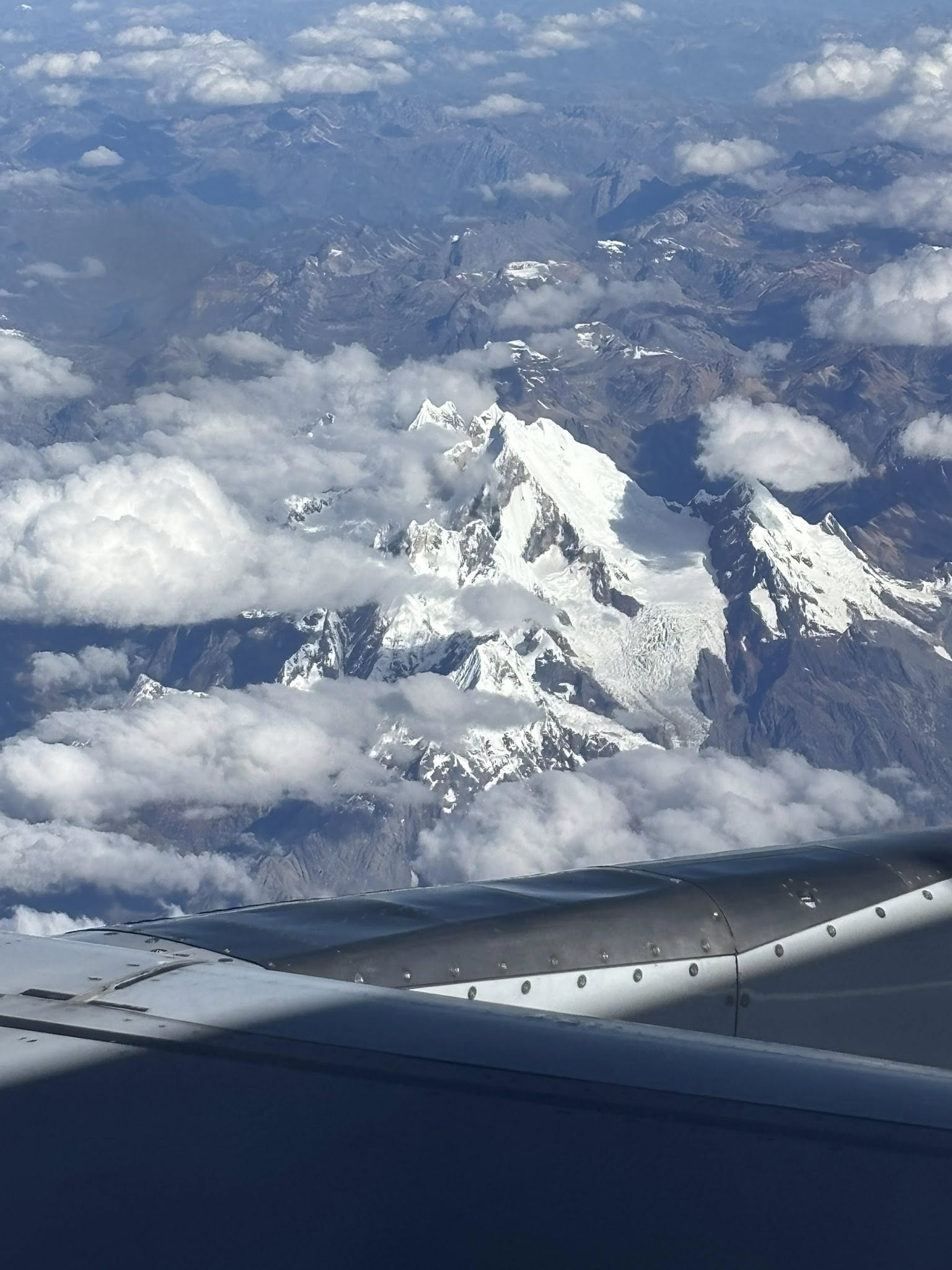 Snowcapped Andes as we descend into Lima. 