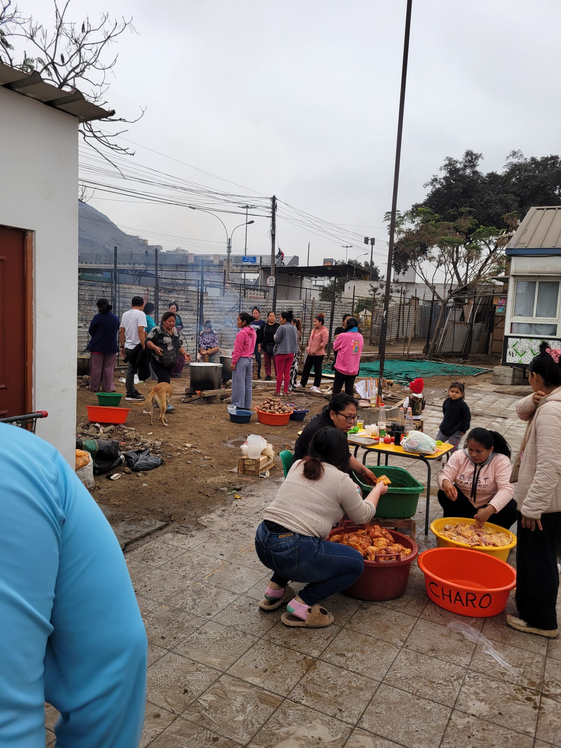 School preparing food.