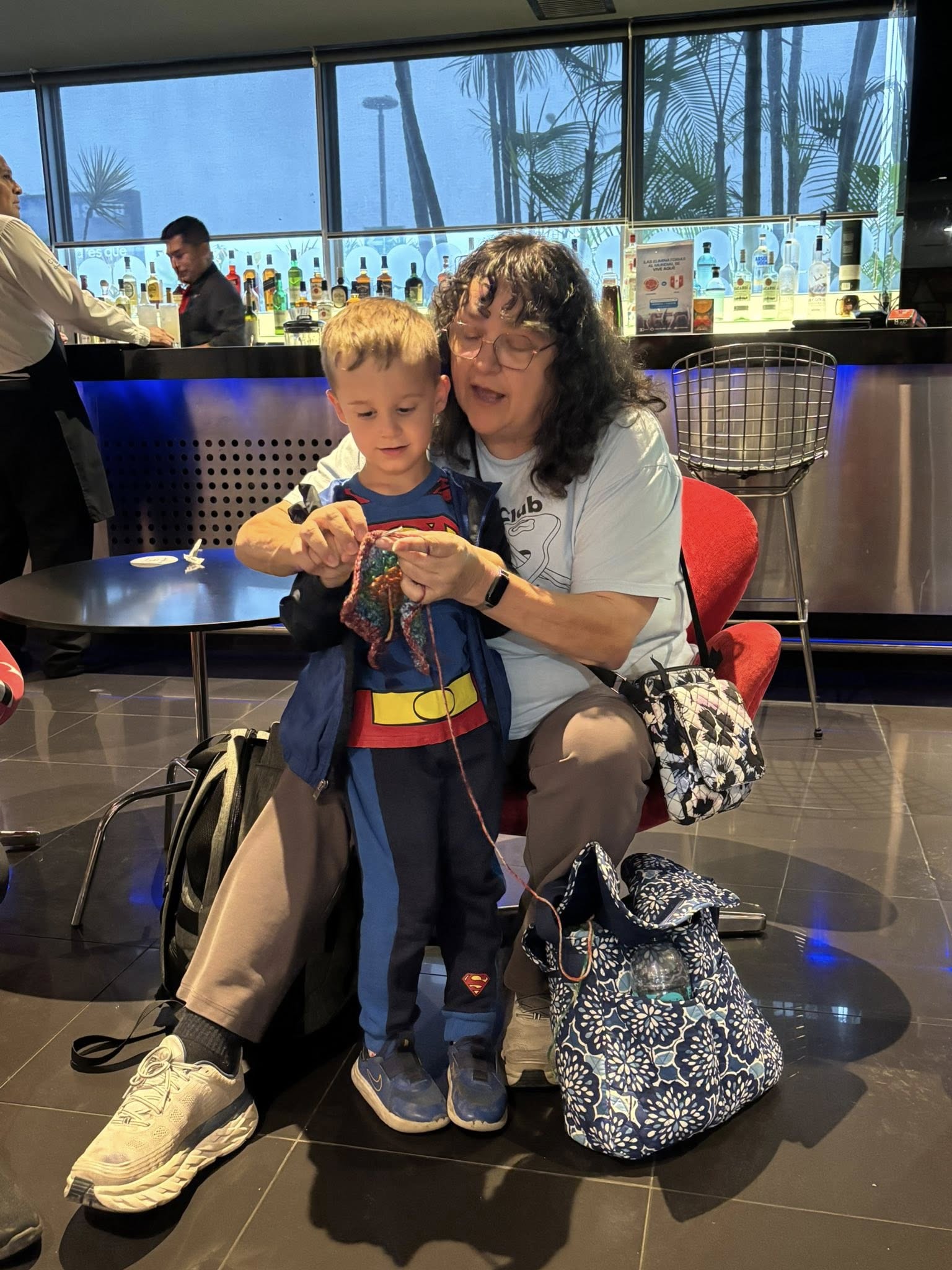 Nathan wanted to learn to crochet.