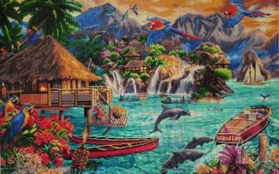 Diamond art painting Island Life (DAC) unboxing and finish and Frosty and Friends (DAC) unboxing